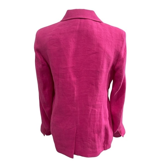 WEEKEND MAX MARA Nalut Linen Canvas Single Breast Blazer Size 8 Fuchsia $575 NWT - Picture 7 of 16